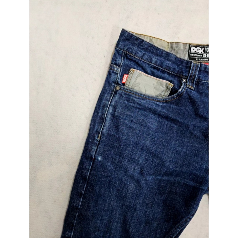 DGK Jeans Mens 32 X 30 Straight Fit Never Wash Selvedge Camo indigo Y2K Vtg - Picture 4 of 14